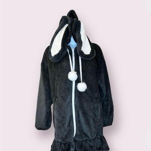 Fluffy Bunny Ears Lose Fitting Hoodie